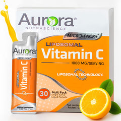 Vida Lifescience Aurora packaging frontal mostrando 30 sobres y beneficio de absorción
