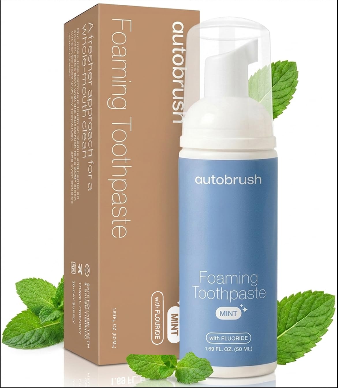 autobrush colocada en neceser de viaje para higiene oral conveniente