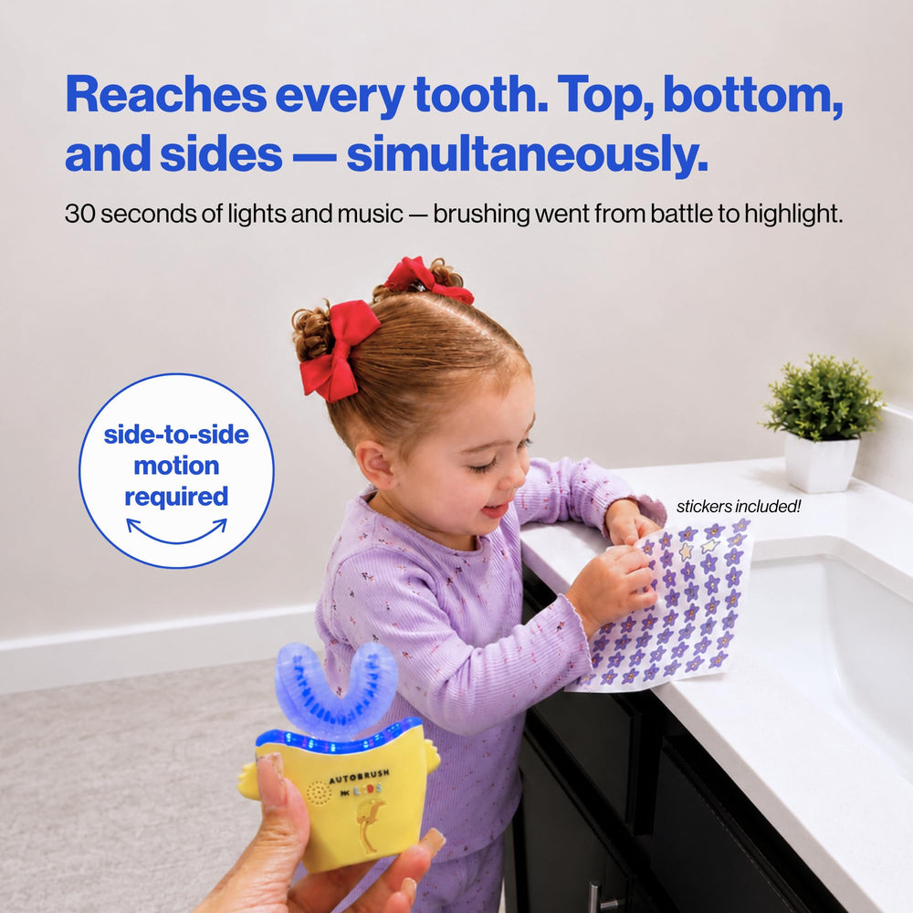 autobrush comparación de tamaño con manos para ver ajuste en edades 3-5