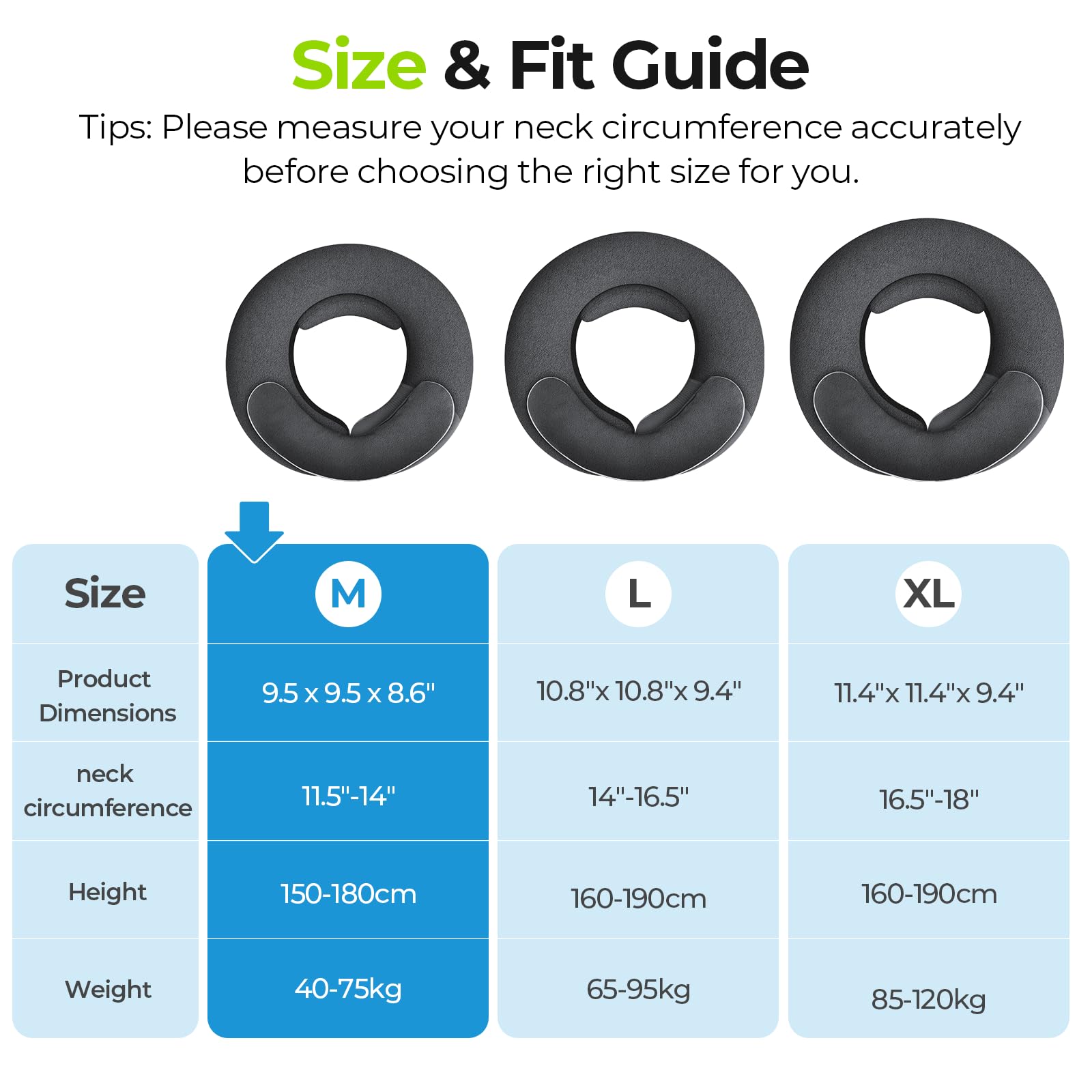 AUVON contenido del paquete incluye collar, tubo de aire y manual