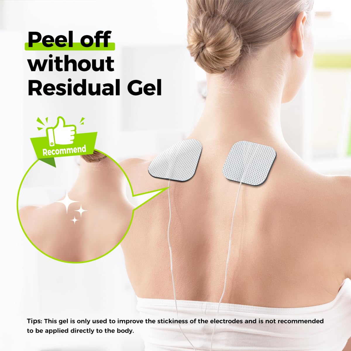 AUVON gel aplicado en electrodo, mejor adhesión y contacto