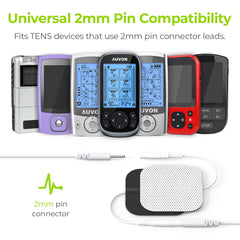 AUVON detalle del conector de 2 mm mostrando compatibilidad universal