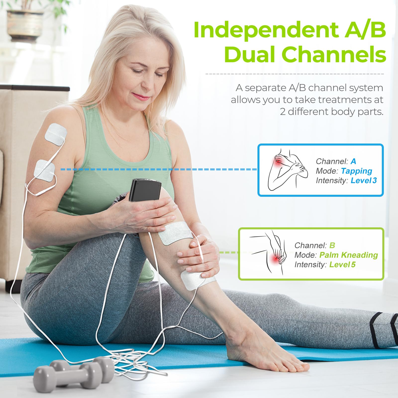 AUVON electrodos 2x2 y 2x4 con adhesión reutilizable para comodidad
