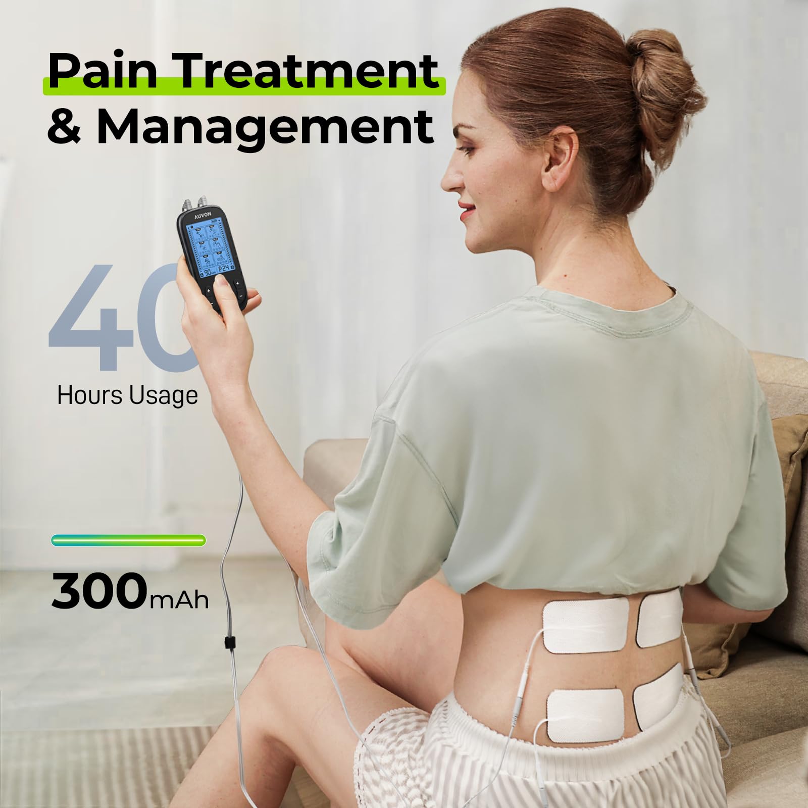 AUVON comparativa de tamaño en mano para visualizar portabilidad y almacenamiento sencillo