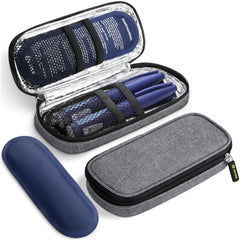 AUVON estuche refrigerante frontal mostrando cierre y tamaño compacto para transporte seguro