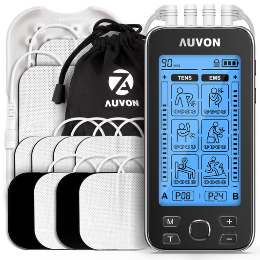 AUVON vista frontal del dispositivo con pantalla grande mostrando beneficio de control fácil