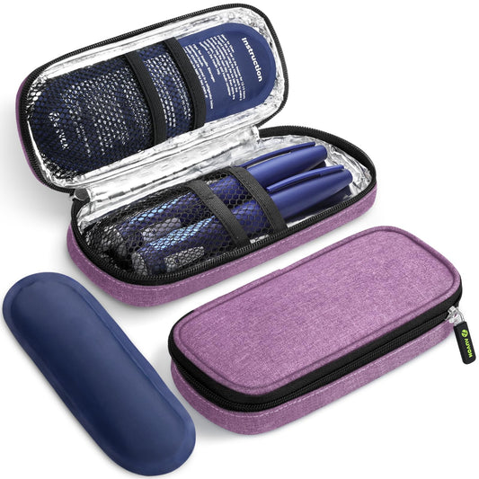 AUVON frontal del estuche refrigerante mostrando tamaño compacto y protección