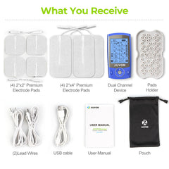 AUVON funda con accesorios organizada para guardar electrodos, cables y el estimulador