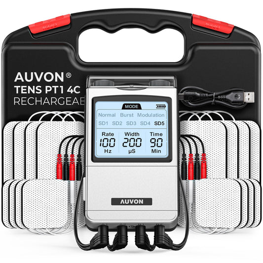 AUVON PT1 frontal del dispositivo con pantalla clara y beneficio de control preciso