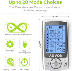 AUVON TENS electrodos 2"x4" agrupados para cobertura amplia y tratamiento de espalda