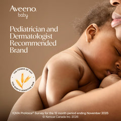 Aveeno Baby aplicación en mano mostrando uso seguro y práctico