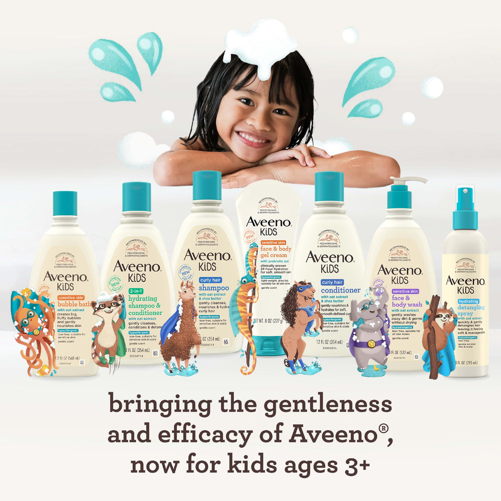 Aveeno Baby burbujas en tina con juguetes que hacen el baño más divertido y suave