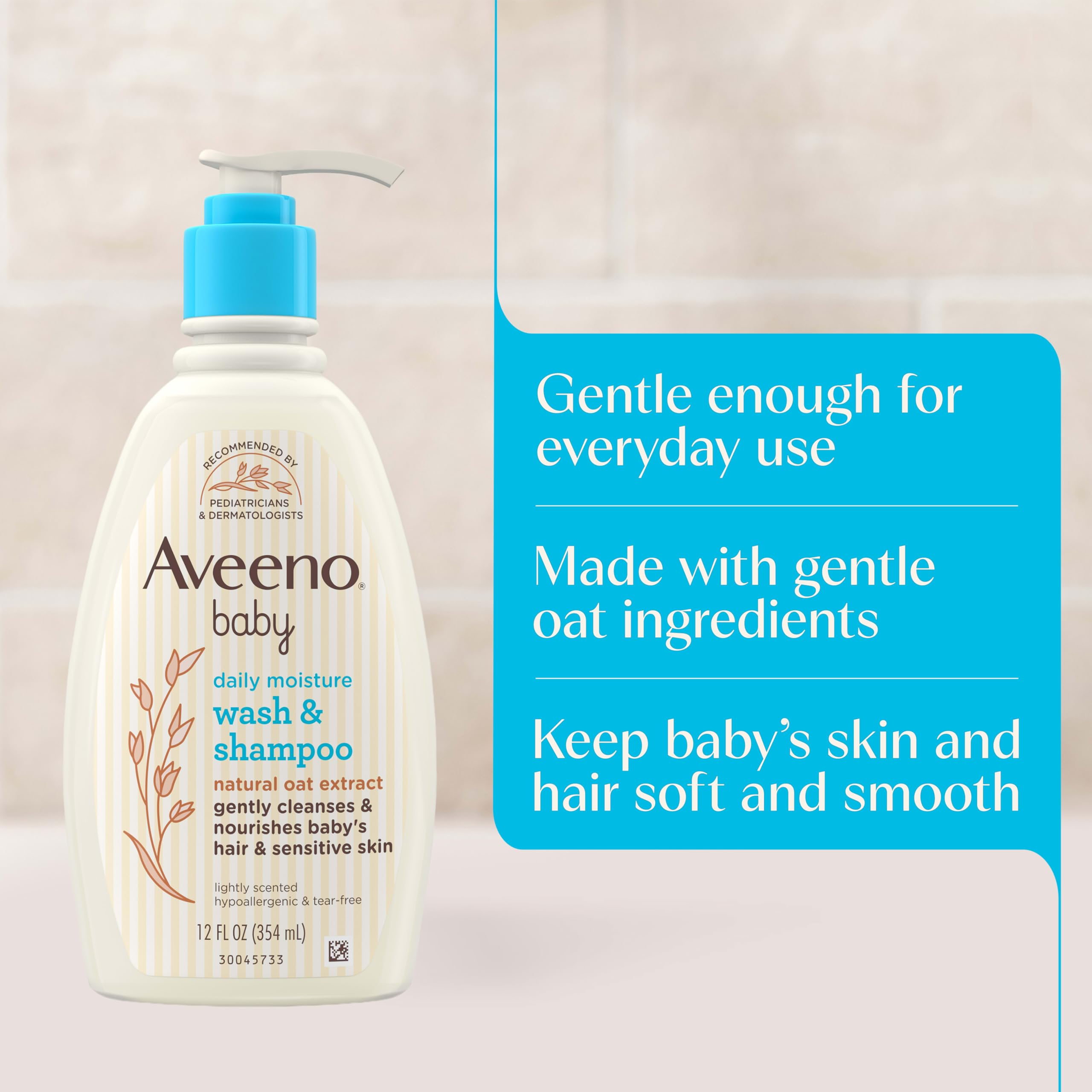Aveeno Baby dosificación con bomba para uso práctico y seguro