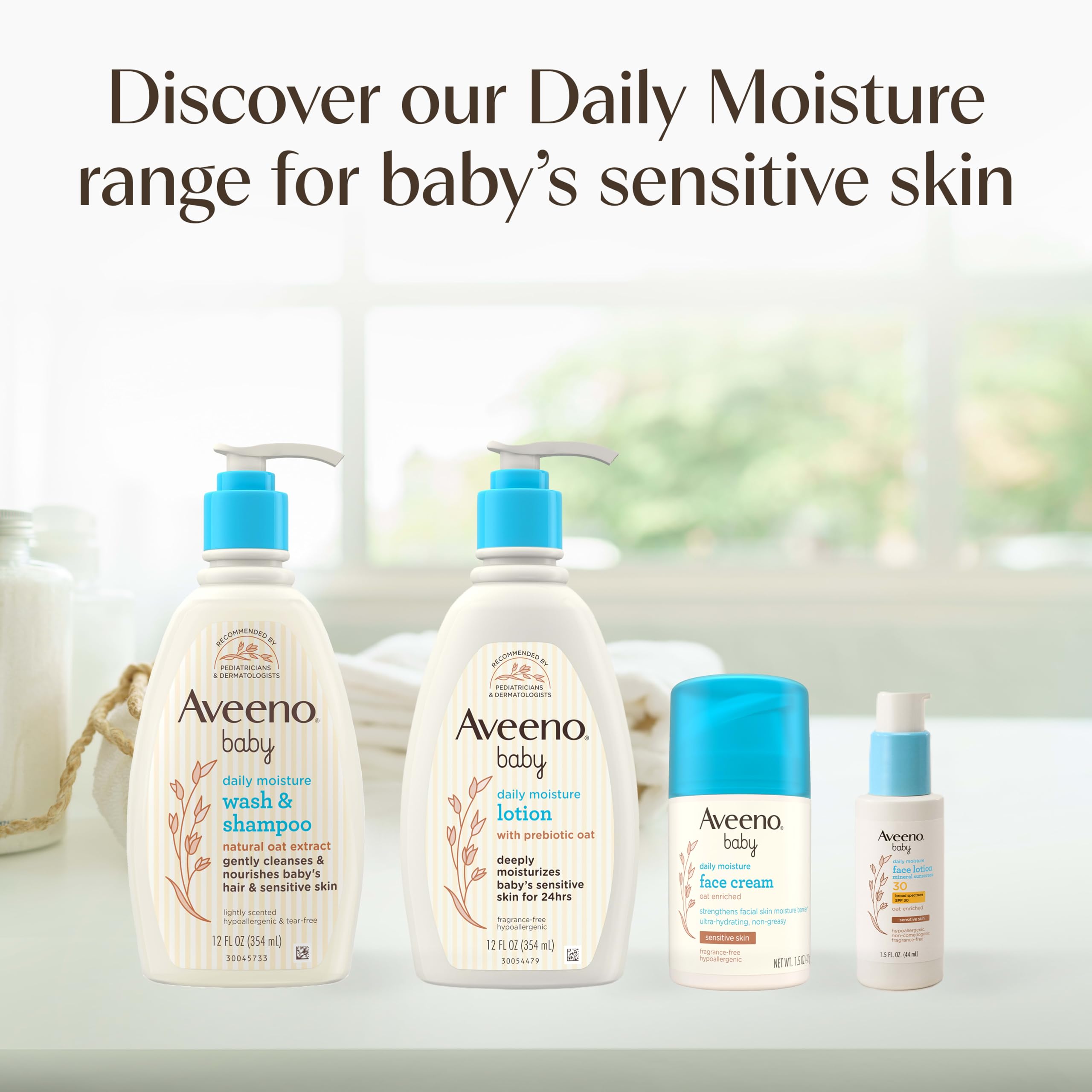 Aveeno Baby escena familiar transmitiendo confort post-baño