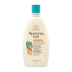 Aveeno Baby frente del envase mostrando 19.2 fl. oz y diseño amigable para padres