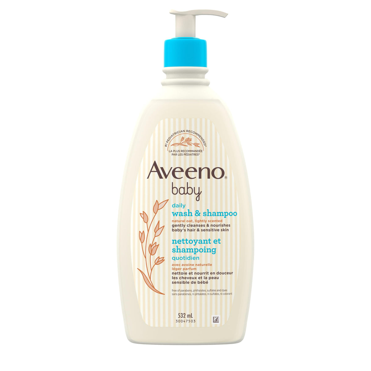 Aveeno Baby botella frontal 18 fl oz limpia y lista para baño