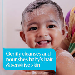 Aveeno Baby textura de espuma suave que facilita el enjuague