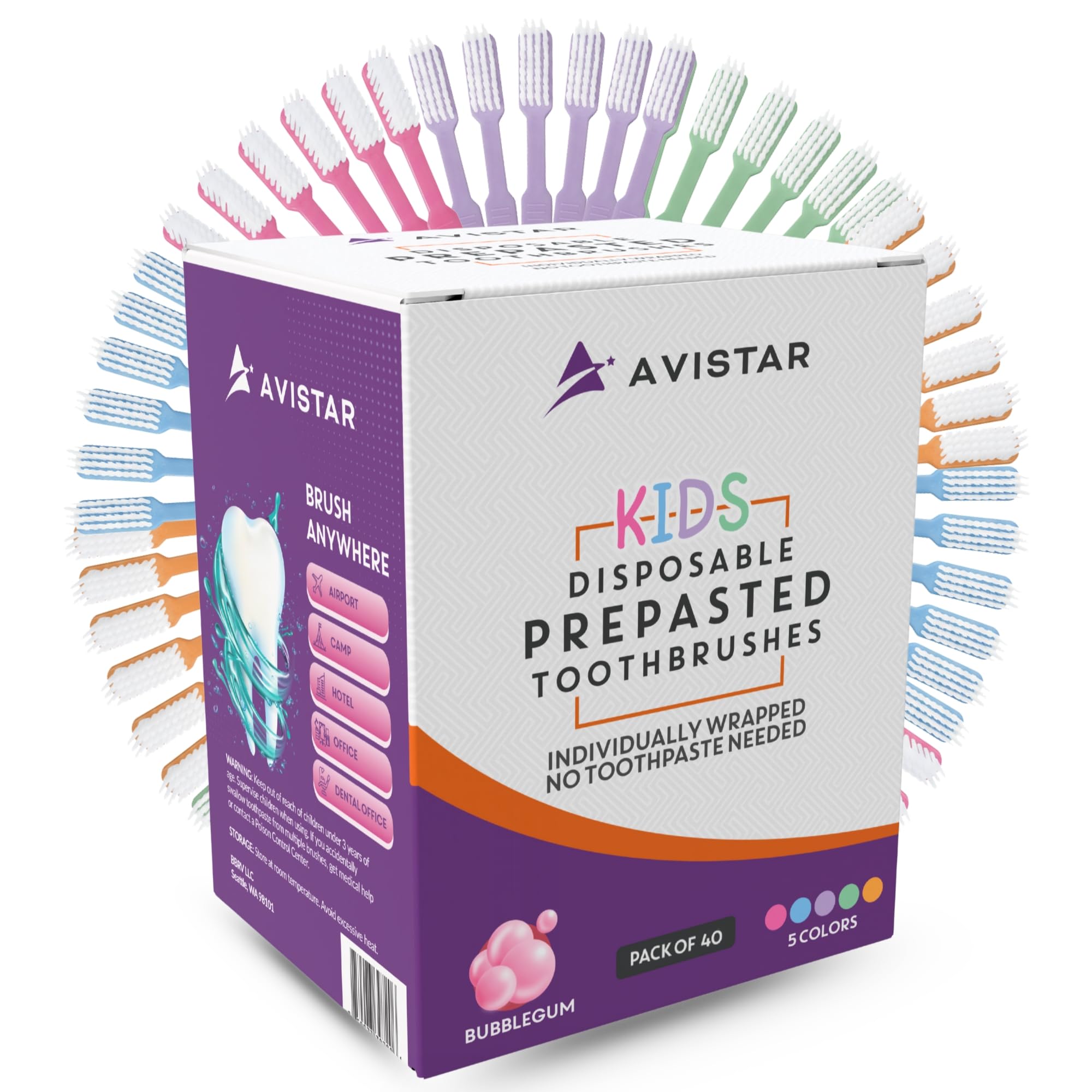 Avistar cepillo frontal con envoltura individual, higiene inmediata