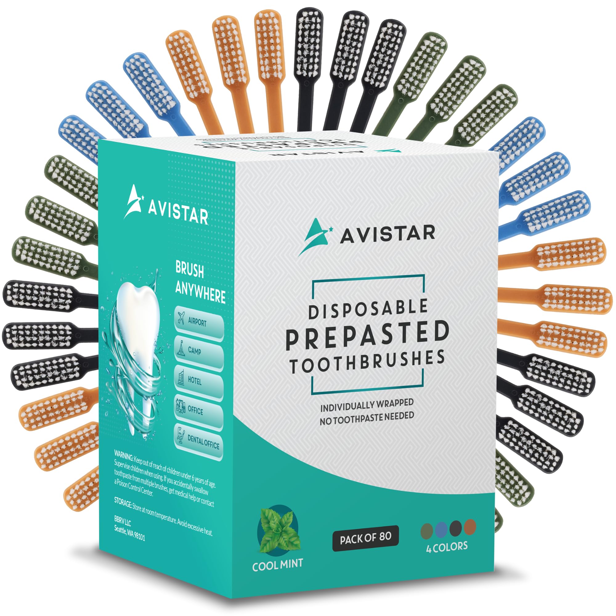 Avistar frontal del paquete 80 unidades mostrando conveniencia