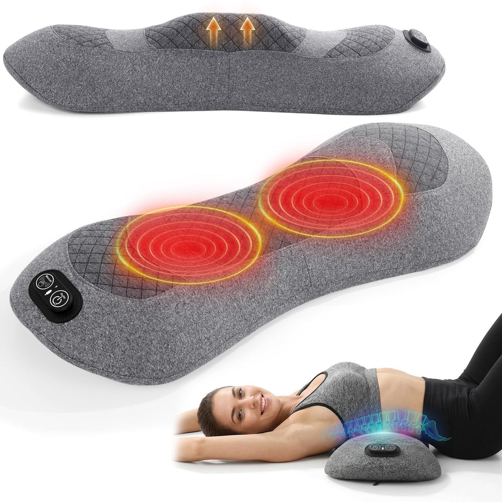 Awaydoor vista frontal del cojín lumbar mostrando forma ergonómica y beneficios de soporte
