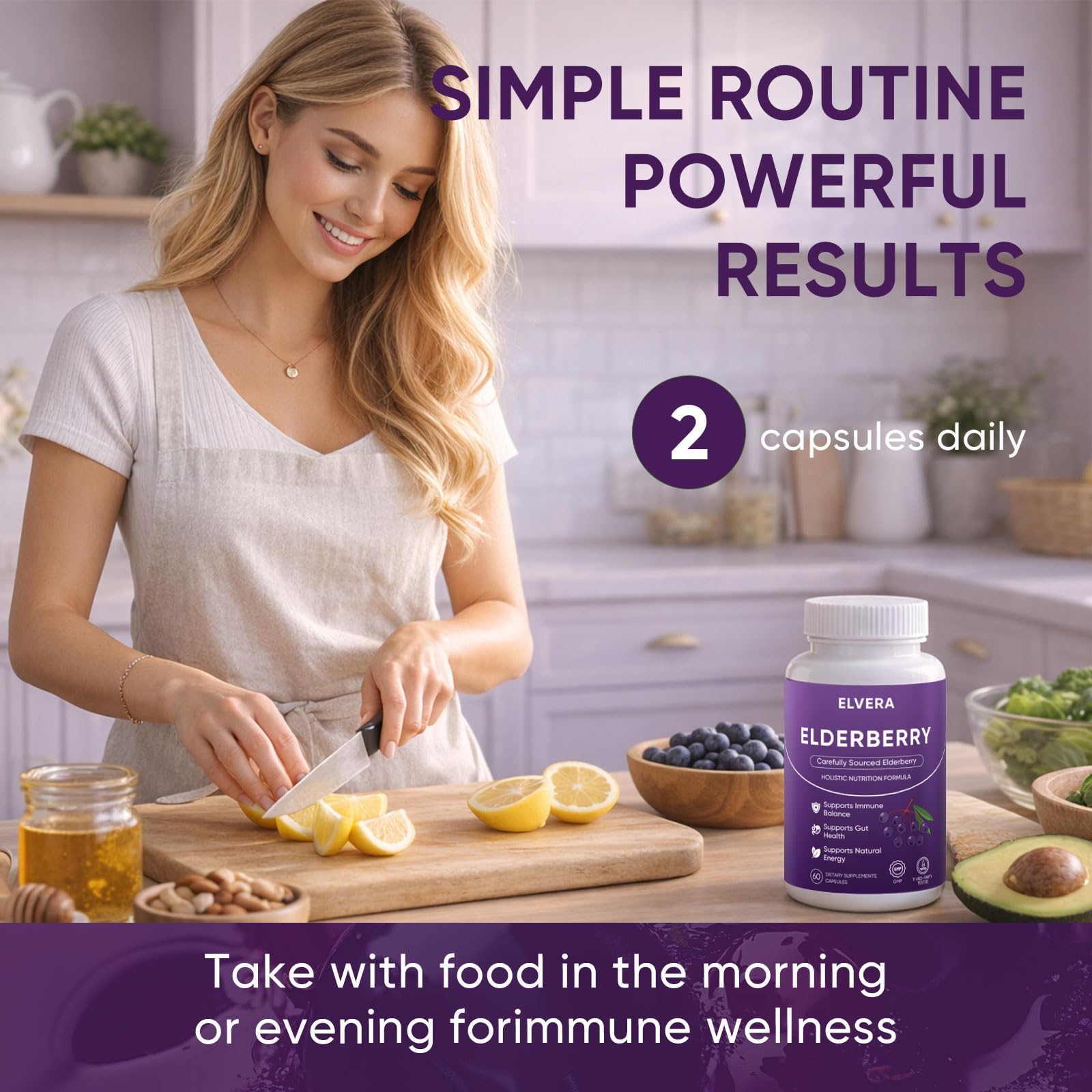 Awjsde Elvera textura del extracto de saúco orgánico y color natural