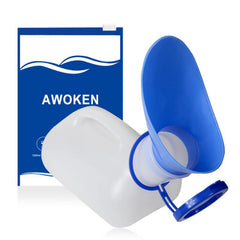 AWOKEN frasco frontal mostrando capacidad y forma práctica