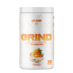 Axe & Sledge envase frontal The Grind mostrando etiqueta y beneficios