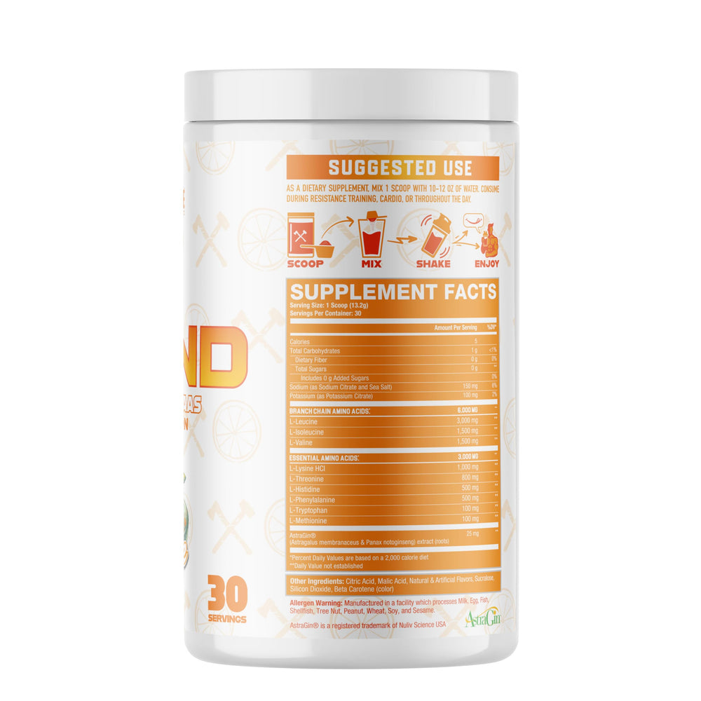 Axe & Sledge botella con bebida The Grind Orange Sherbet hidratación rápida