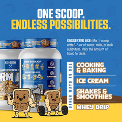 Axe & Sledge etiqueta nutricional mostrando macros bajos y detalles de ingredientes