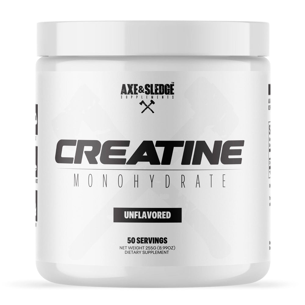 Axe & Sledge bote frontal de Basics Creatine muestra diseño y cantidad