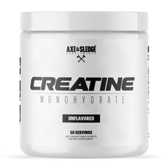 Axe & Sledge bote frontal de Basics Creatine muestra diseño y cantidad