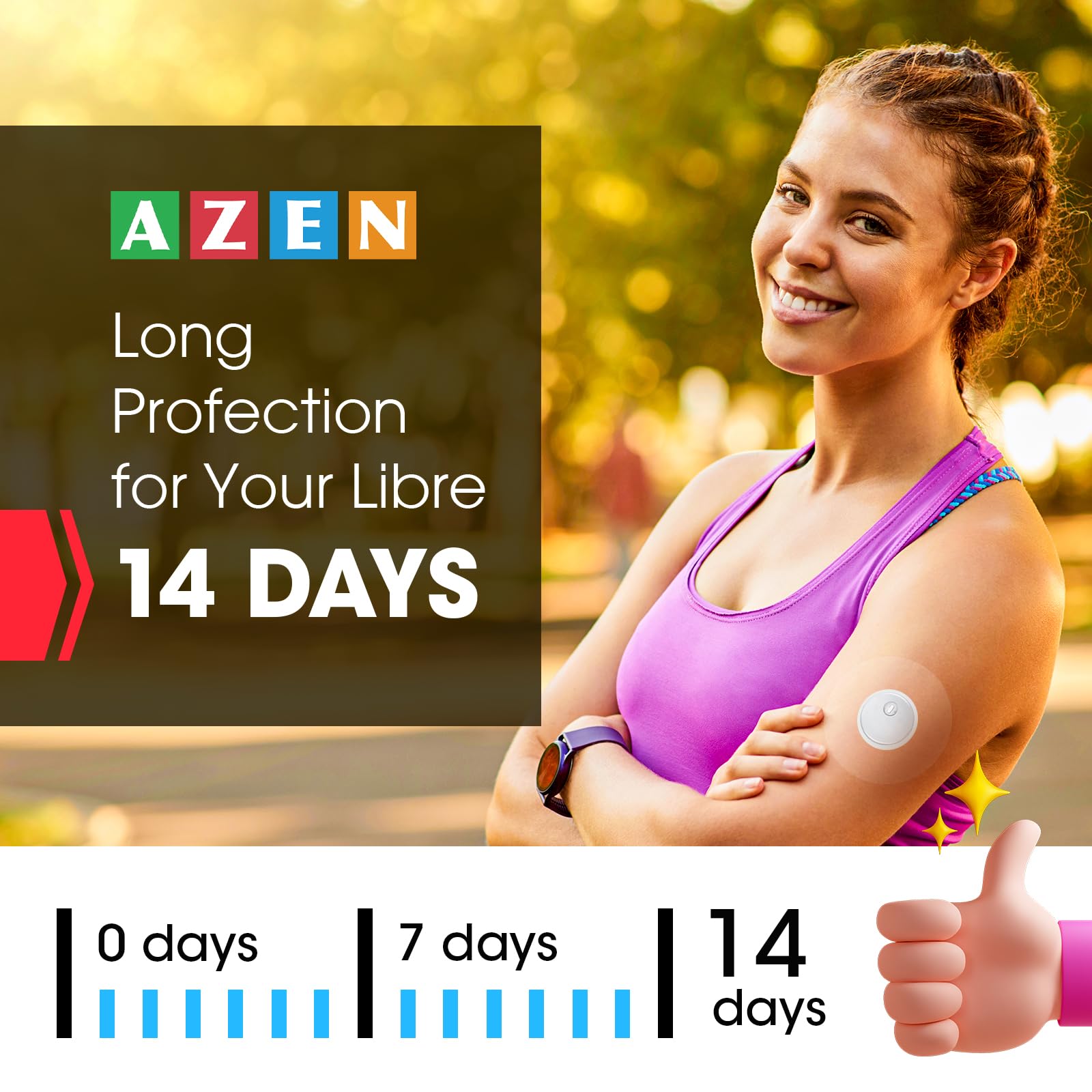 AZEN funda aplicada en brazo, sujeta el sensor durante actividad
