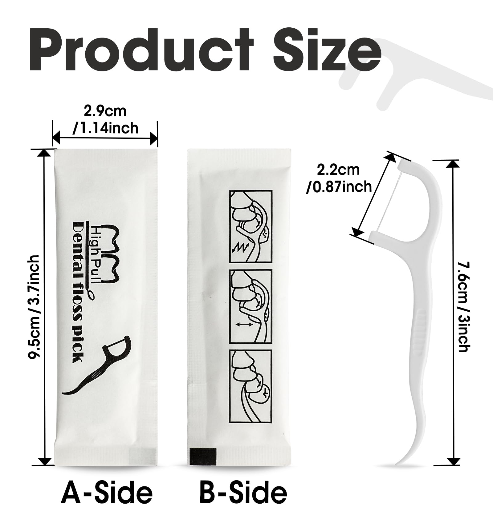 AZEN flosser envuelto individualmente para higiene y transporte