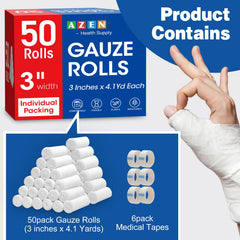 AZEN detalle de textura de gasa suave y absorbente que minimiza irritación