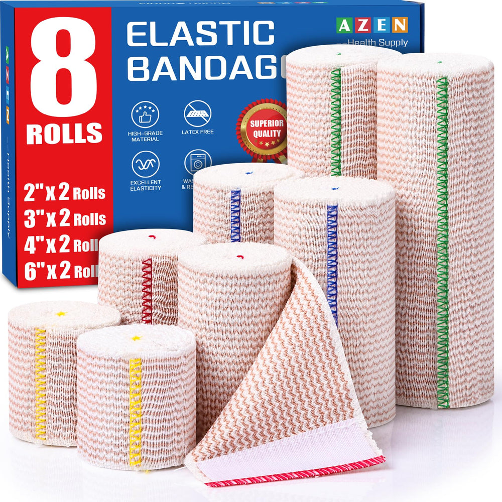 AZEN paquete frontal de vendas elásticas muestra variedad y facilidad de uso