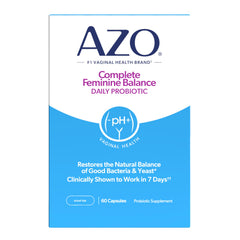AZO frasco frontal mostrando el envase y beneficios diarios