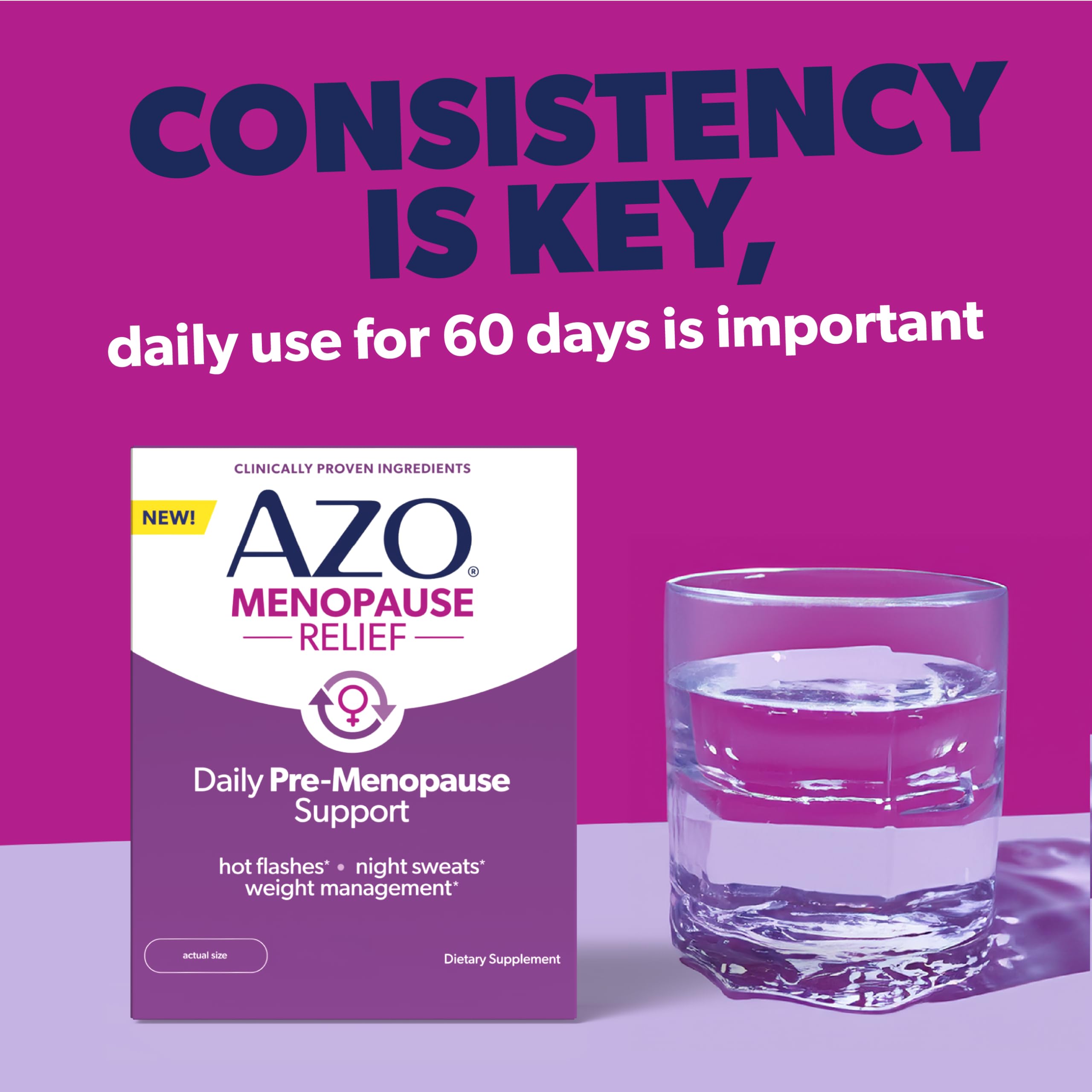 AZO etiqueta de ingredientes que resalta cohosh y soya