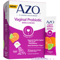 AZO empaque frontal mostrando caja y beneficios visibles