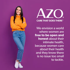 AZO frasco junto a mesita de noche para apoyo contra sudores nocturnos