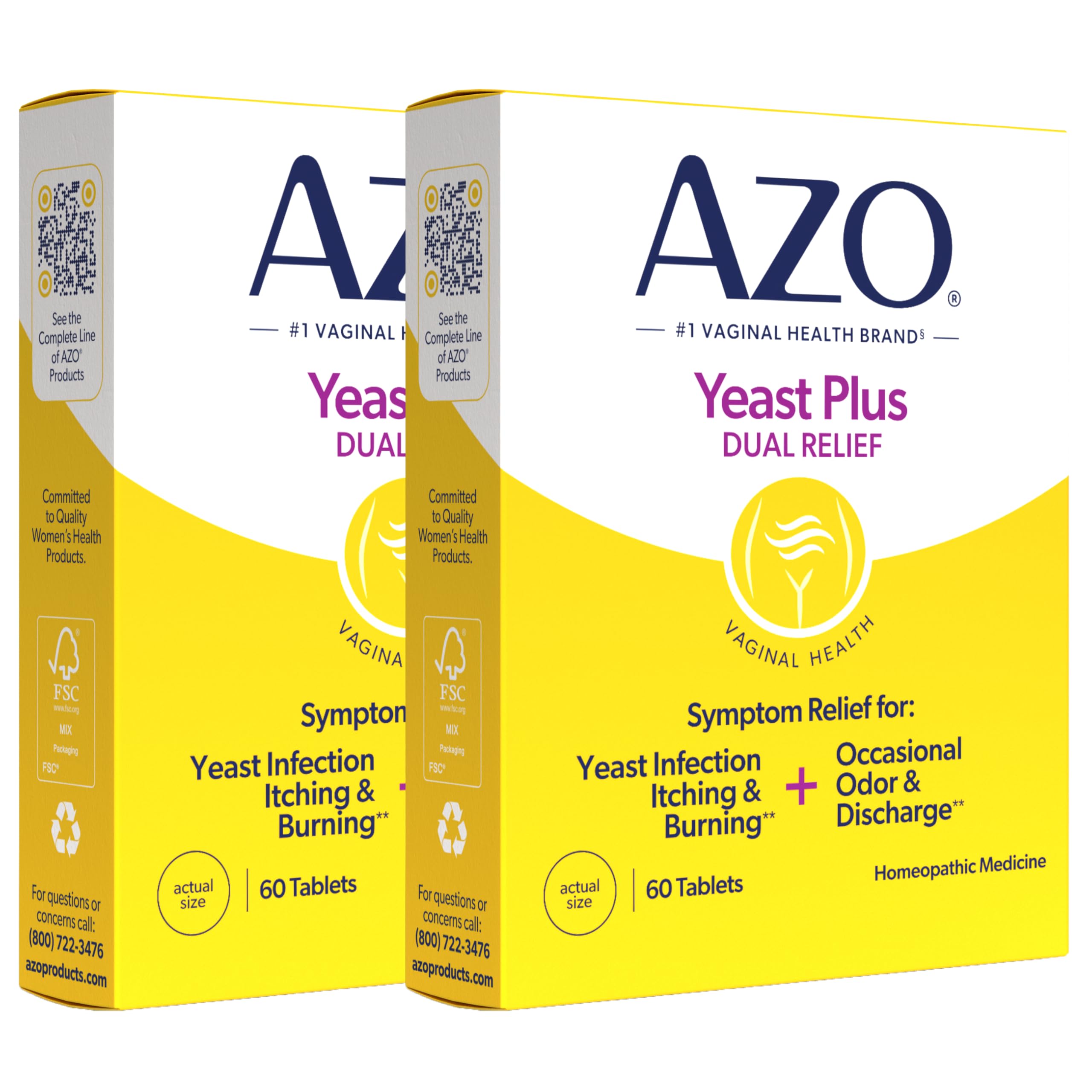 AZO empaque frontal mostrando pastillas y beneficios visibles