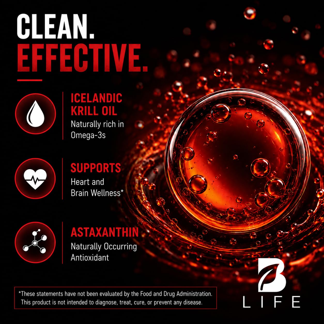 B Life Company etiqueta nutricional en close‑up con concentraciones de EPA y DHA
