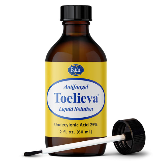 Baar Toelieva frente del empaque mostrando producto y beneficio antifúngico