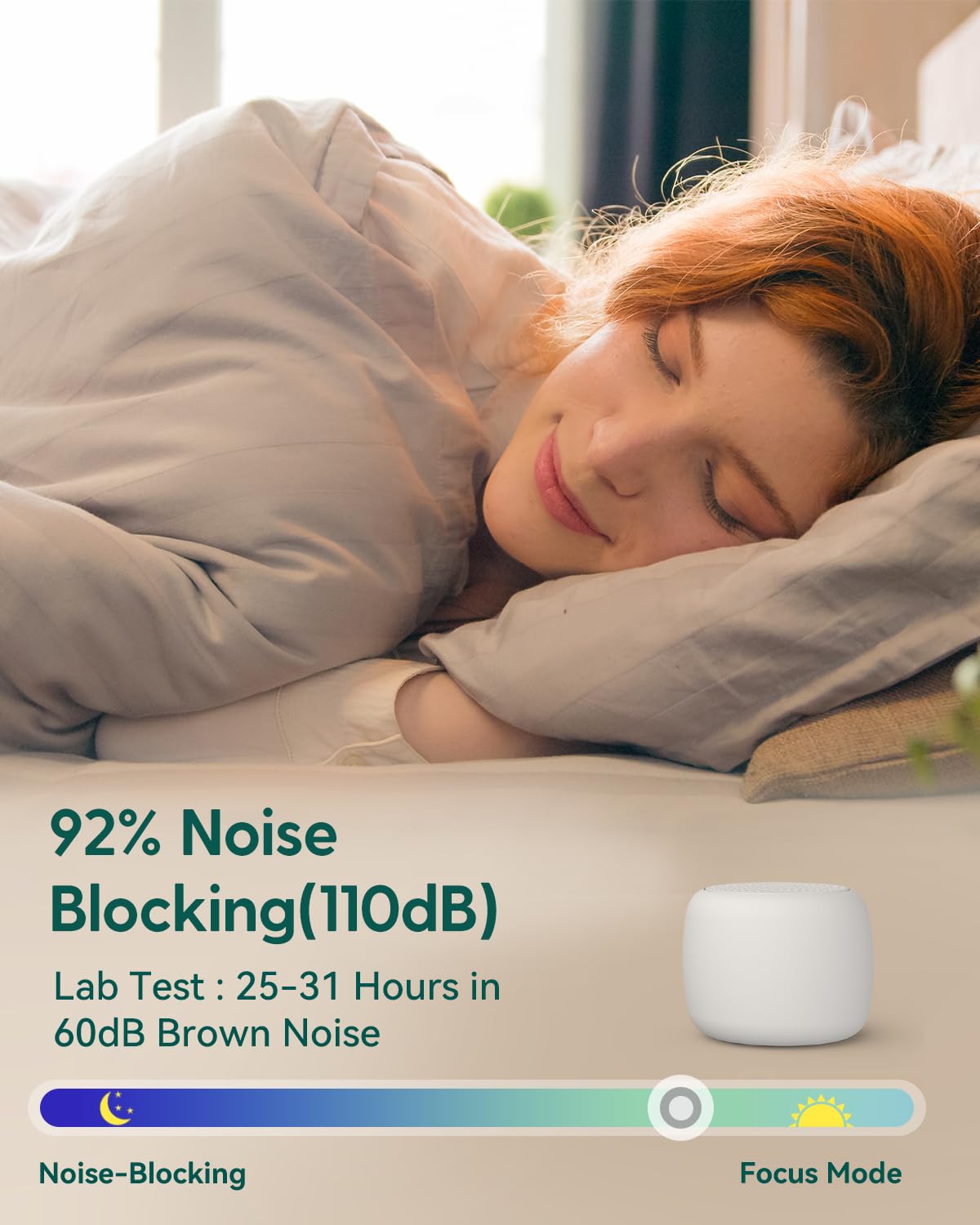 Babelio Pocket Mini en habitación reduciendo ruido y mejorando sueño
