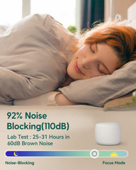Babelio Pocket Mini en habitación reduciendo ruido y mejorando sueño