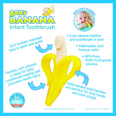 Baby Banana junto a juguetes para comparar tamaño y escala del cepillo