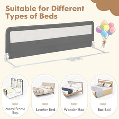 BABY JOY barandilla instalada en cama queen para protección amplia