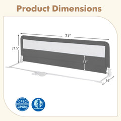 BABY JOY barra de 71 pulgadas mostrando la cobertura longitudinal