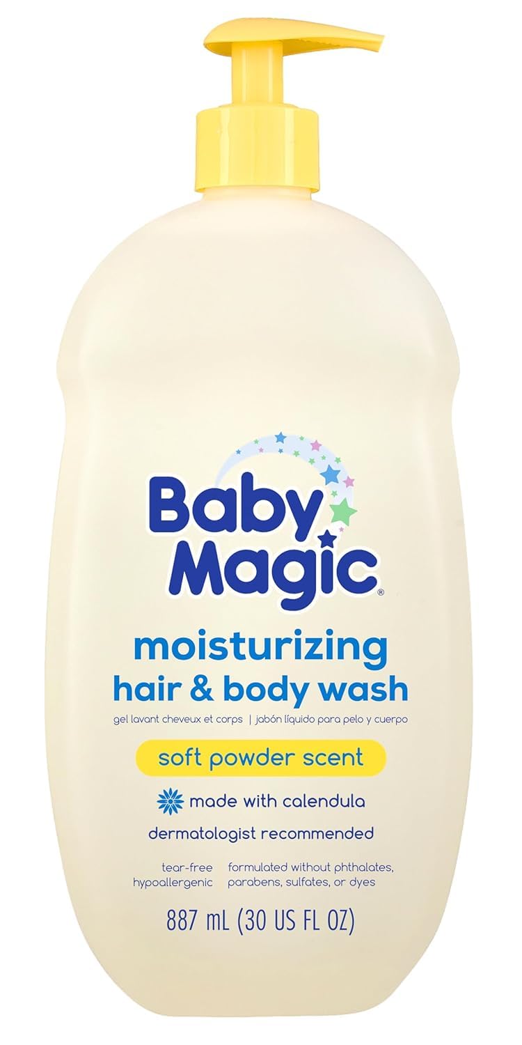 Baby Magic envase frontal mostrando etiqueta y aroma suave