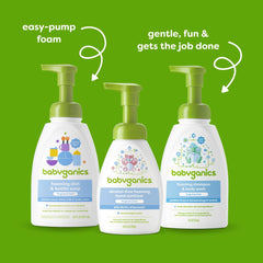 BabyGanics comparación de tamaño 16 oz ideal para uso frecuente