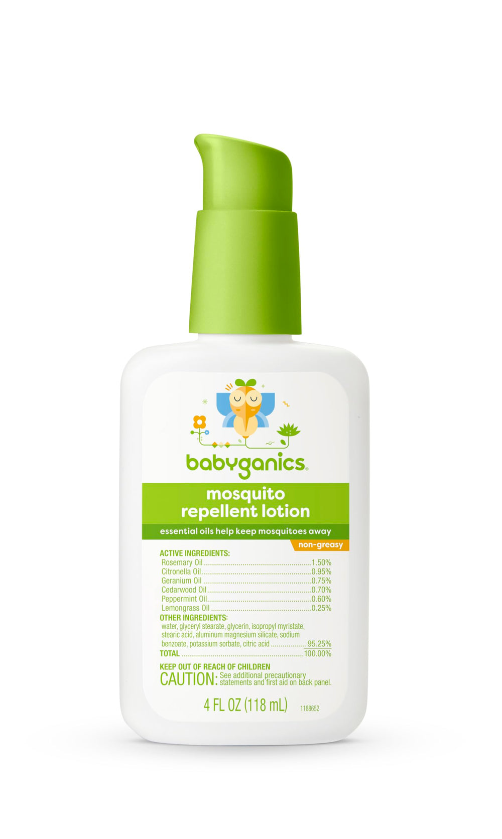 BabyGanics envase frontal mostrando etiqueta clara y beneficios